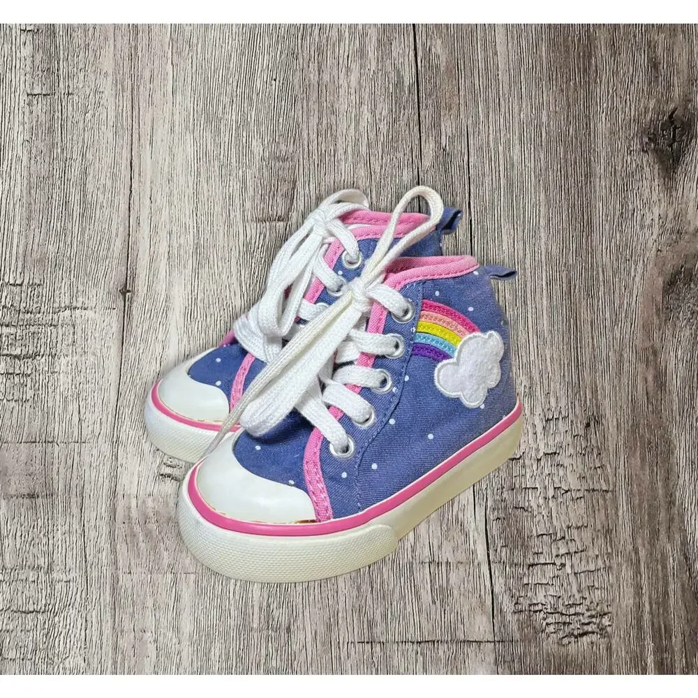 Gymborees blue and pink high top baby sneakers size 4